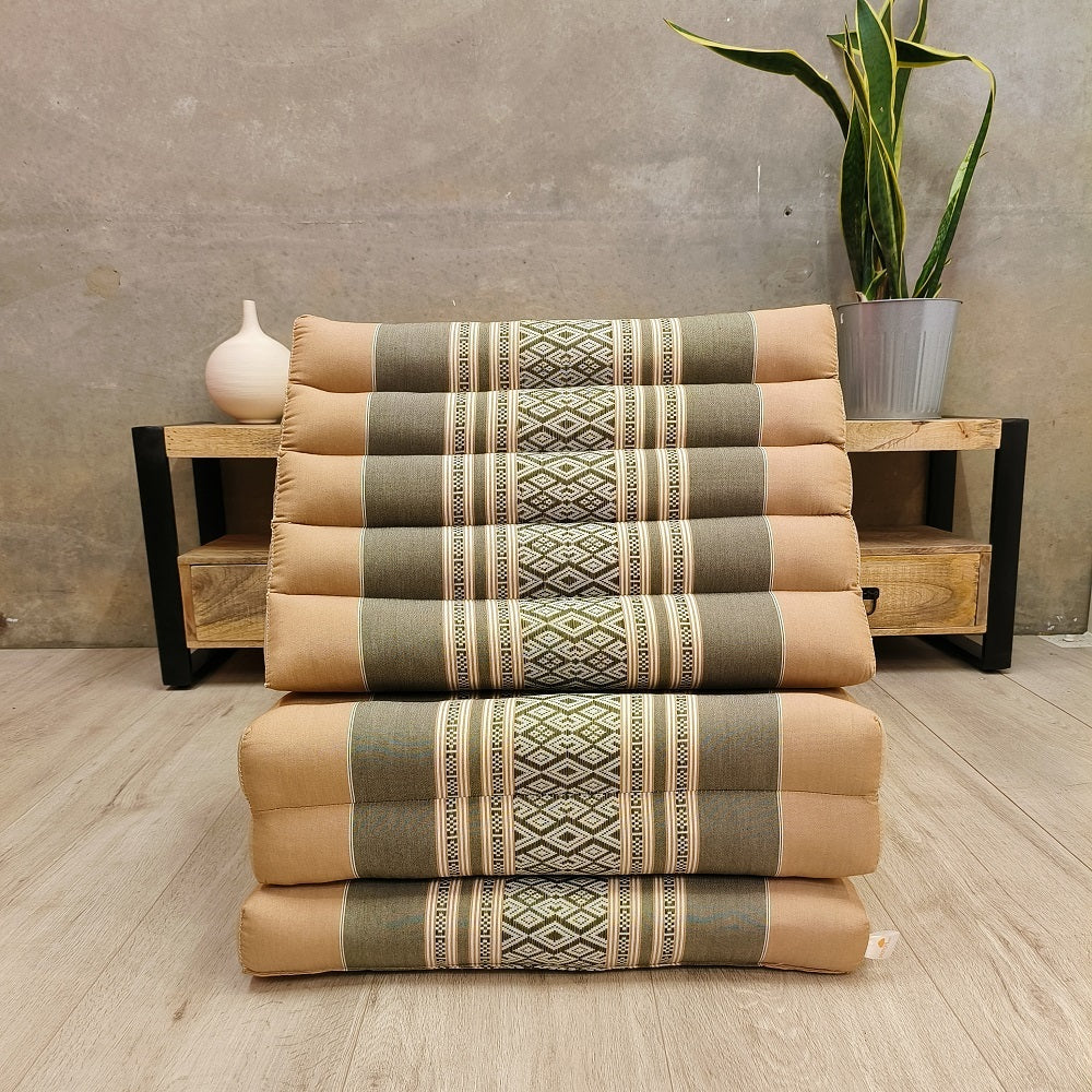 Jumbo Thai Triangle Pillow 3‑Fold – Handmade Kapok Daybed Cushion | Fold-Out Floor Mattress