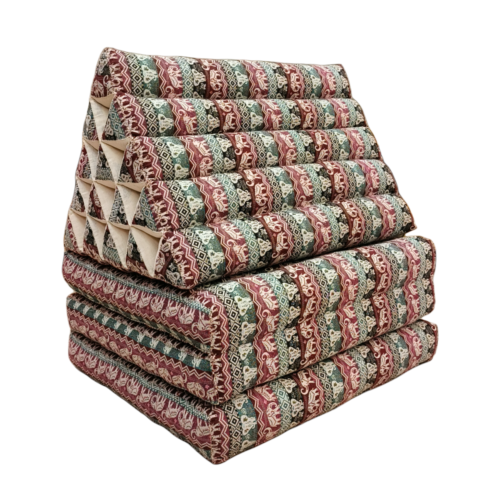 Jumbo Thai Triangle Pillow 3‑Fold – Handmade Kapok Daybed Cushion | Fold-Out Floor Mattress