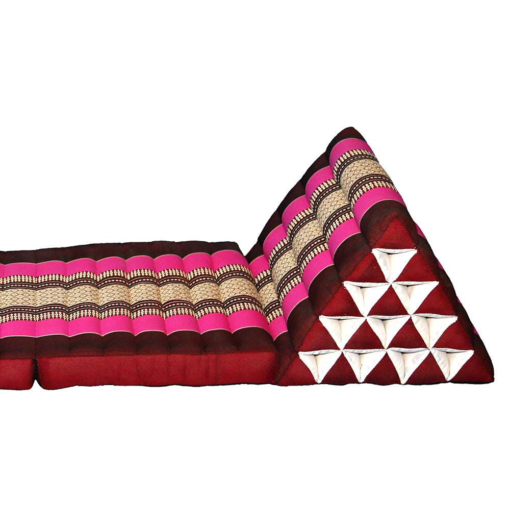 Jumbo Thai Triangle Pillow 3‑Fold – Handmade Kapok Daybed Cushion | Fold-Out Floor Mattress
