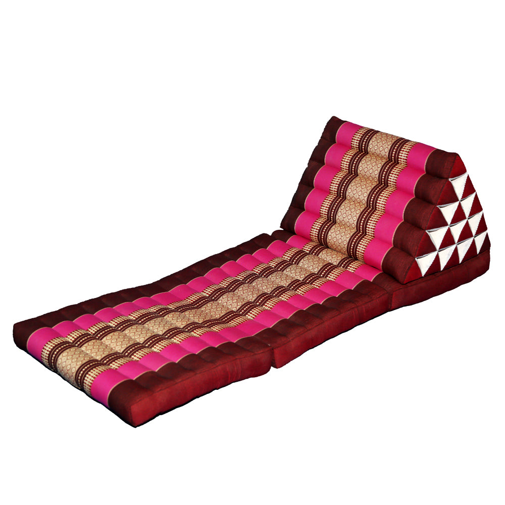 Jumbo Thai Triangle Pillow 3‑Fold – Handmade Kapok Daybed Cushion | Fold-Out Floor Mattress