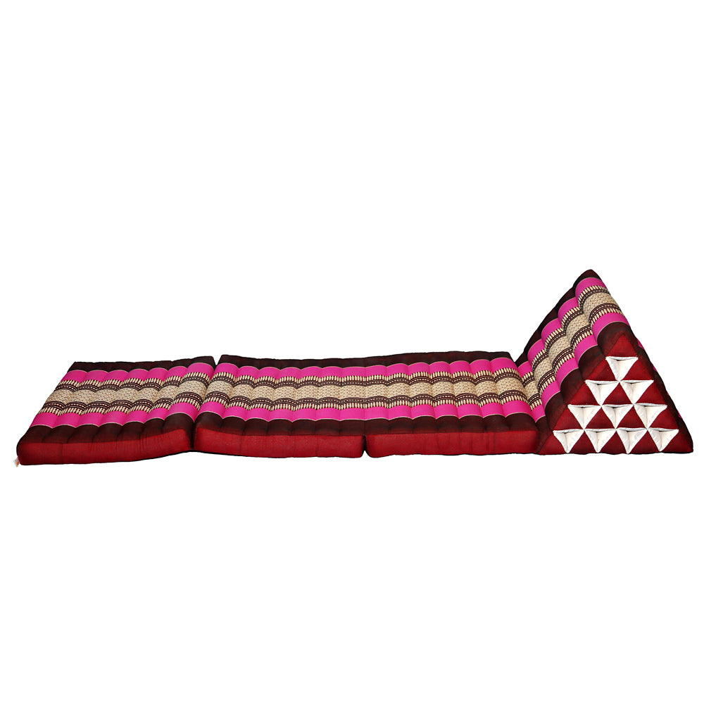 Jumbo Thai Triangle Pillow 3‑Fold – Handmade Kapok Daybed Cushion | Fold-Out Floor Mattress