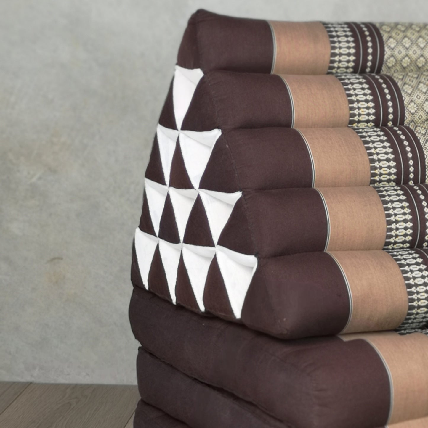 Jumbo Thai Triangle Pillow 3‑Fold – Handmade Kapok Daybed Cushion | Fold-Out Floor Mattress