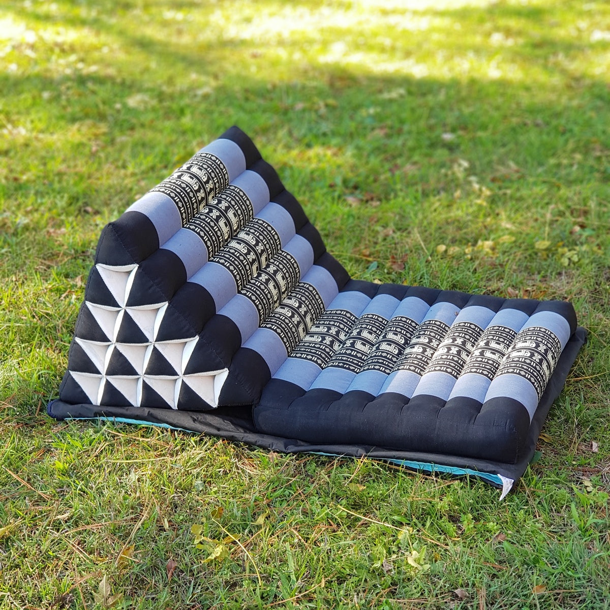 Jumbo 1-Fold Thai Triangle Pillow Mat – Handmade Kapok Floor Cushion and Portable Day Bed