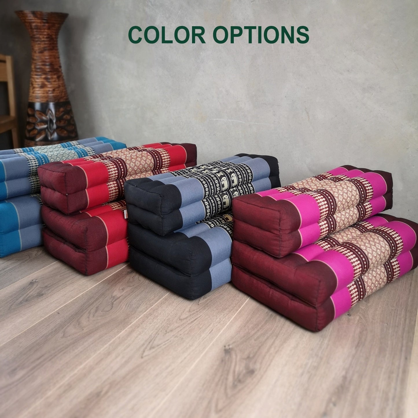 Zafu Meditation Cushion Set - 100% Kapok Fold Out Cushion Yoga Mat Zabuton Traditional Pillow
