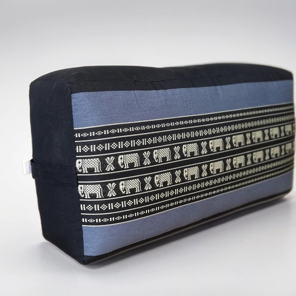 Handmade Oblong Meditation Cushion – Organic Kapok Filled Yoga Bolster Prop for Back Support and Shavasana