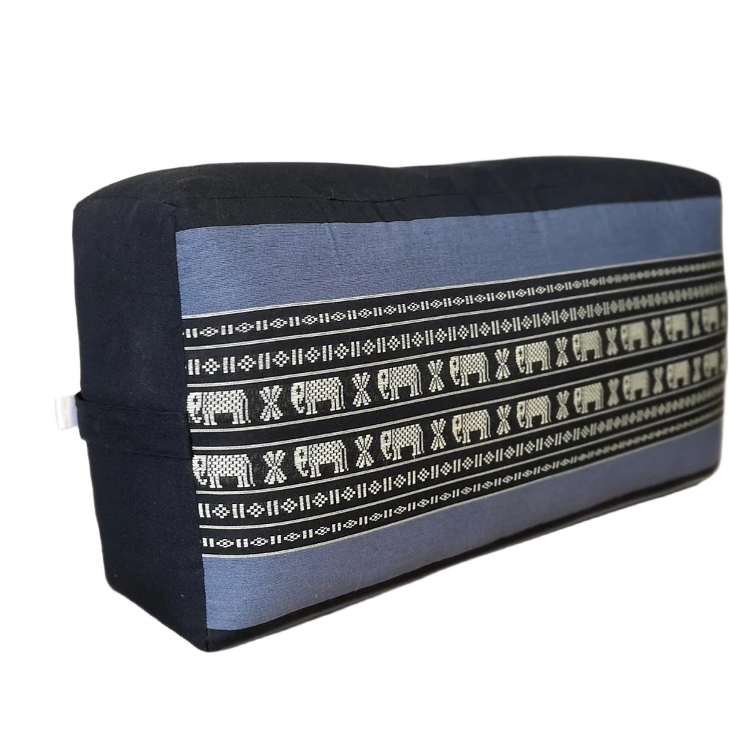 Handmade Oblong Meditation Cushion – Organic Kapok Filled Yoga Bolster Prop for Back Support and Shavasana