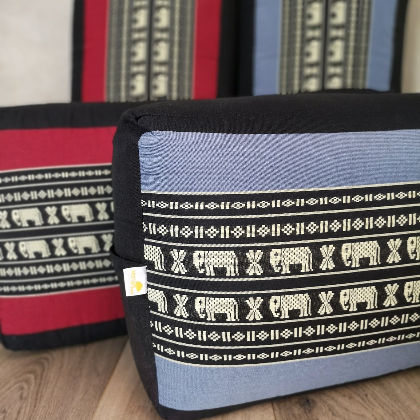Handmade Oblong Meditation Cushion – Organic Kapok Filled Yoga Bolster Prop for Back Support and Shavasana
