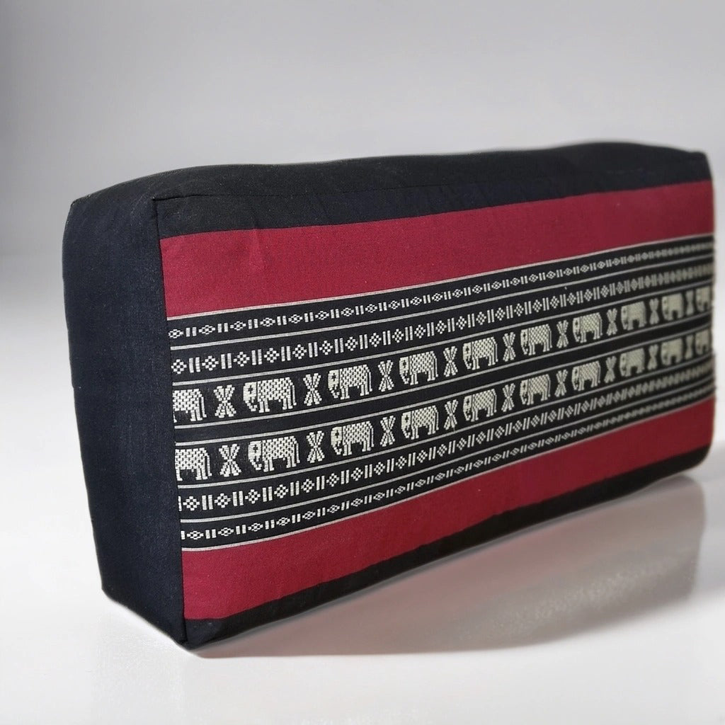 Handmade Oblong Meditation Cushion – Organic Kapok Filled Yoga Bolster Prop for Back Support and Shavasana
