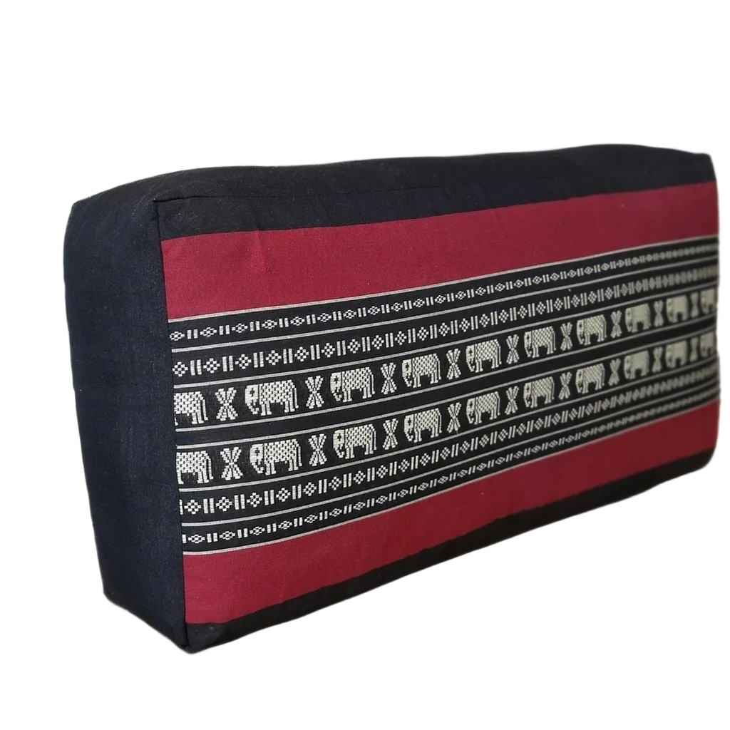 Handmade Oblong Meditation Cushion – Organic Kapok Filled Yoga Bolster Prop for Back Support and Shavasana