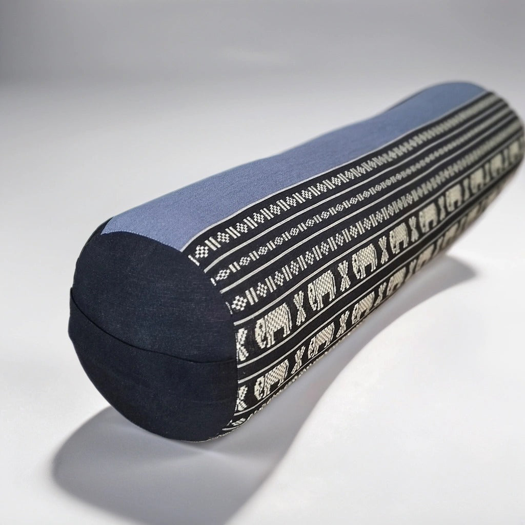 Handmade Round Yoga Bolster Block – Organic Kapok Filled Meditation Cushion for Back Support and Shavasana