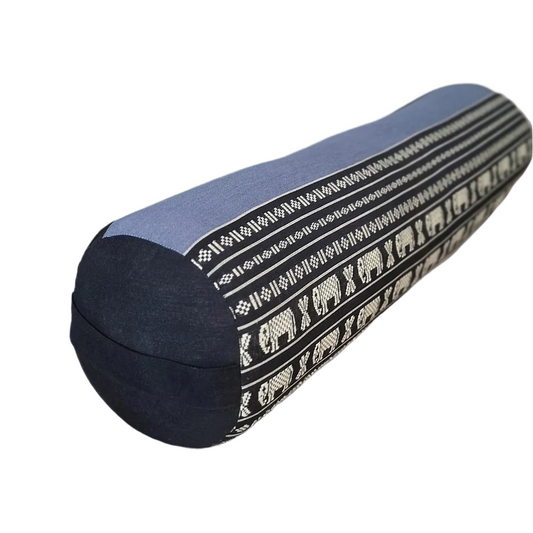 Handmade Round Yoga Bolster Block – Organic Kapok Filled Meditation Cushion for Back Support and Shavasana