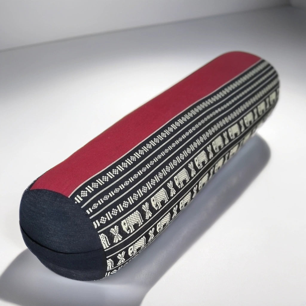 Handmade Round Yoga Bolster Block – Organic Kapok Filled Meditation Cushion for Back Support and Shavasana