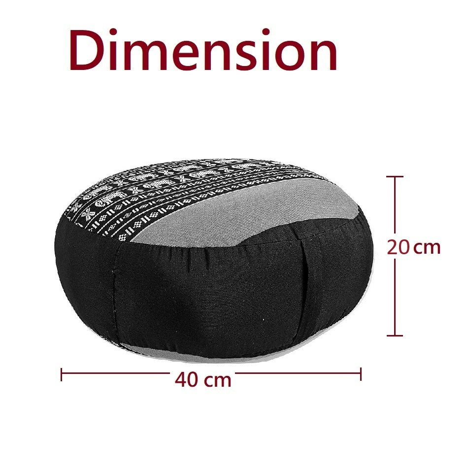 Handmade 40cm Round Meditation Cushion – Organic Kapok Filled Zafu Ottoman Pouf for Yoga and Shavasana