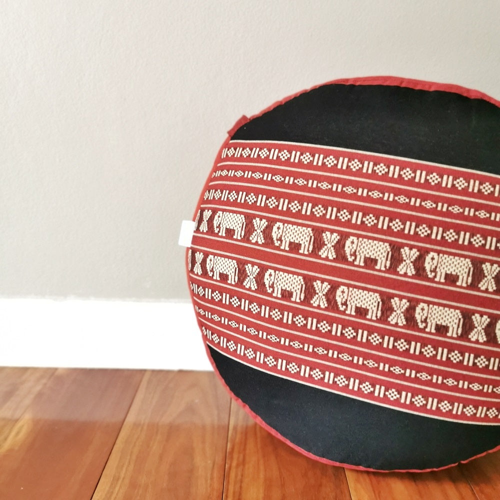 Handmade 40cm Round Meditation Cushion – Organic Kapok Filled Zafu Ottoman Pouf for Yoga and Shavasana