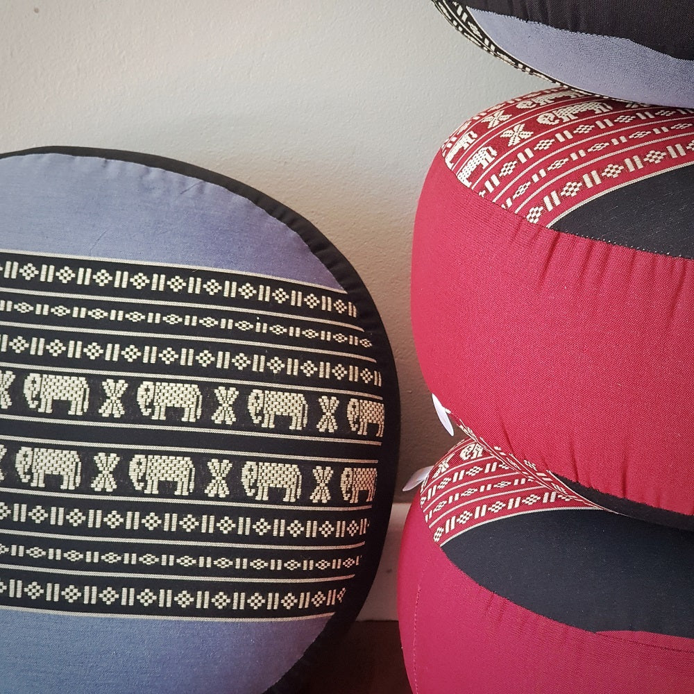 Handmade 40cm Round Meditation Cushion – Organic Kapok Filled Zafu Ottoman Pouf for Yoga and Shavasana