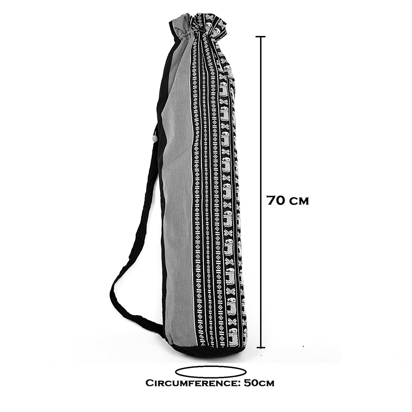 Handmade Boho Yoga Mat Carry Bag with Drawstring Closure – Thai Cotton Tote for Yoga and Meditation