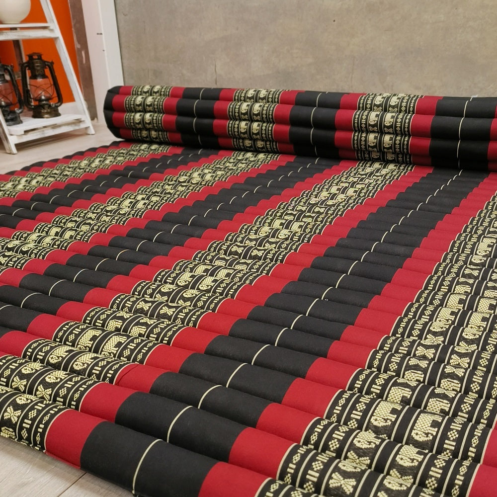 Queen Size Thai Kapok Roll Up Mattress – 200x152cm | Handmade Foldable Daybed Mat