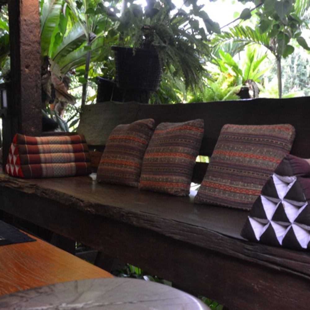 Thai Triangle Backrest Cushion – Handmade with Kapok Fill | Traditional Design | Firm, Allergen-Free Support | 50x32x30cm