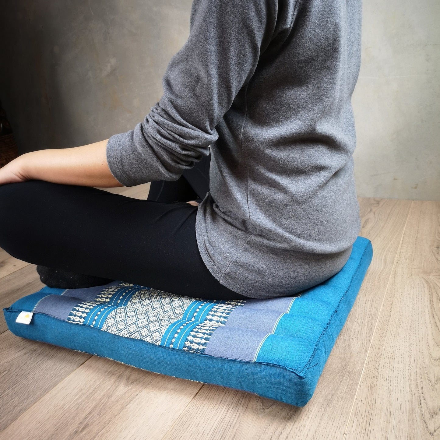 Thai Kapok Meditation Cushion – 50x50cm Square Yoga Seat | Handmade Thai Floor Cushion