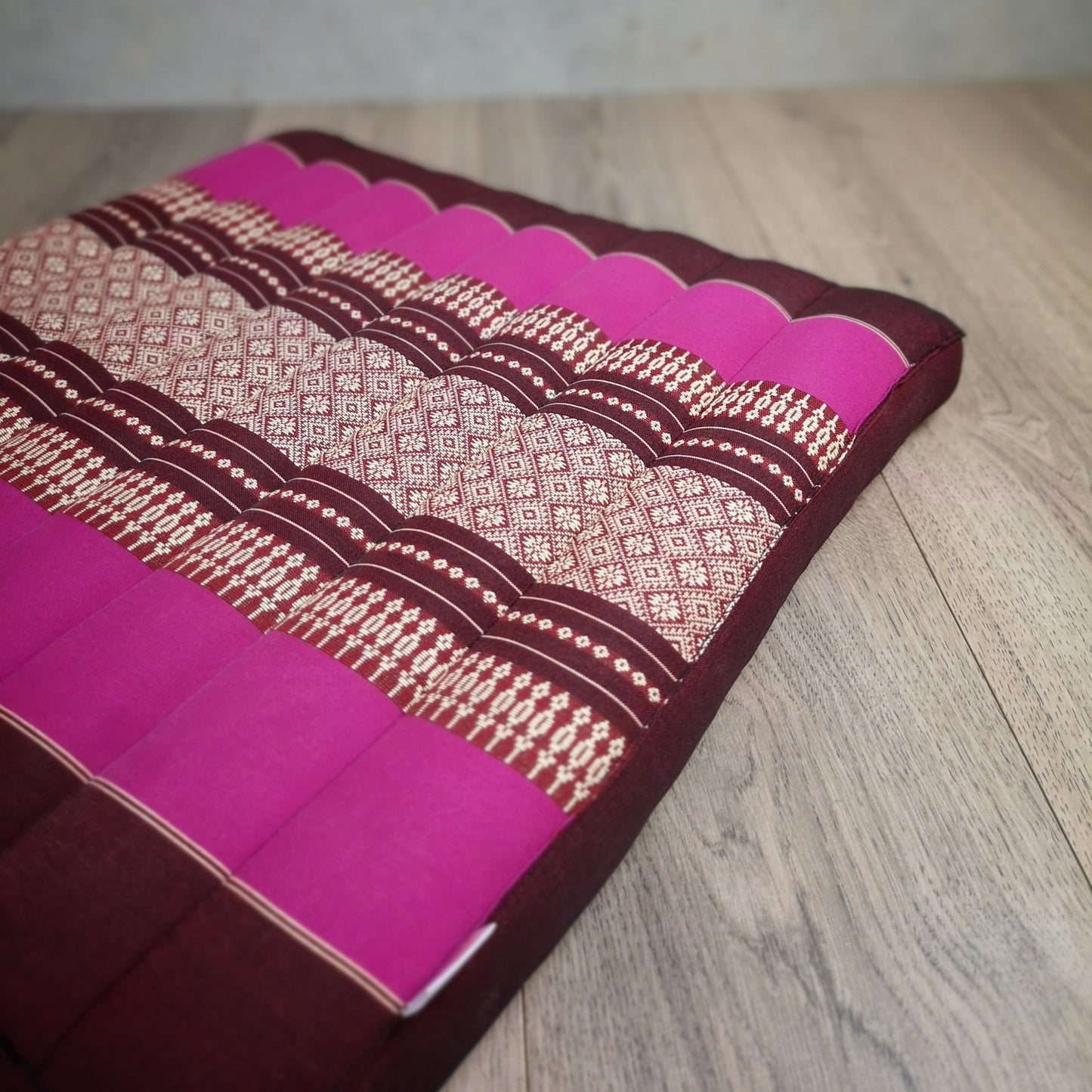 Thai Kapok Meditation Cushion – 50x50cm Square Yoga Seat | Handmade Thai Floor Cushion