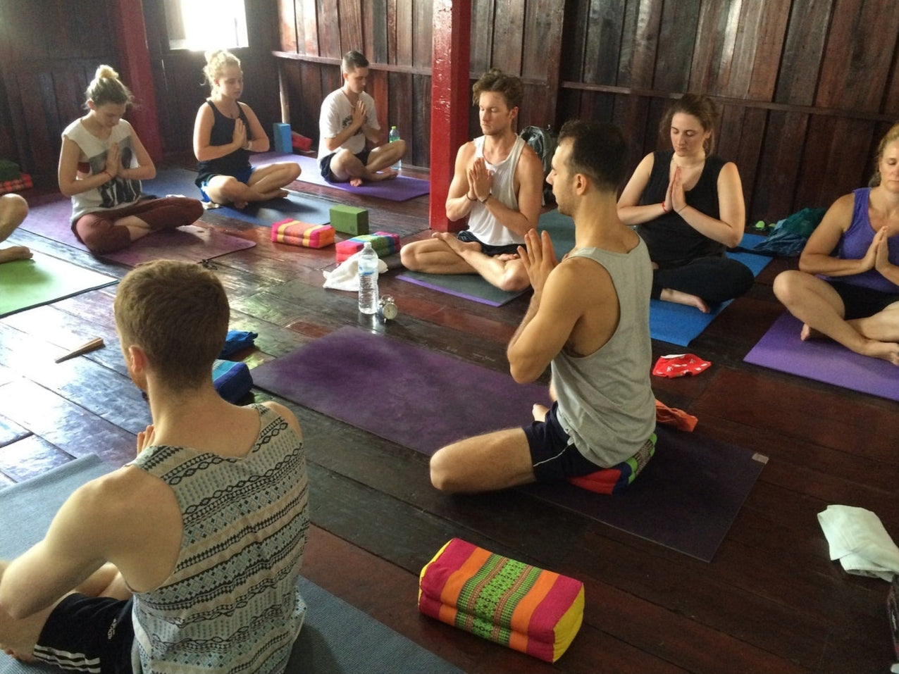 Handmade Yoga Block Meditation Cushion – Organic Kapok Thai Pillow for Yoga and Posture Support