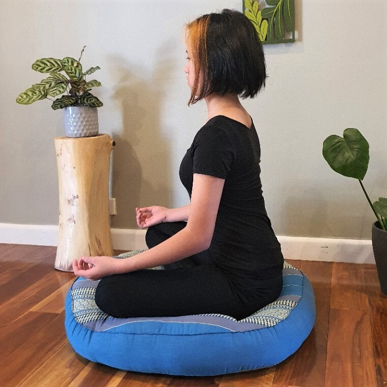 Jumbo Zafu Meditation Cushion – 75cm Round Floor Cushion | Handmade Thai Seat with Natural Kapok Filling