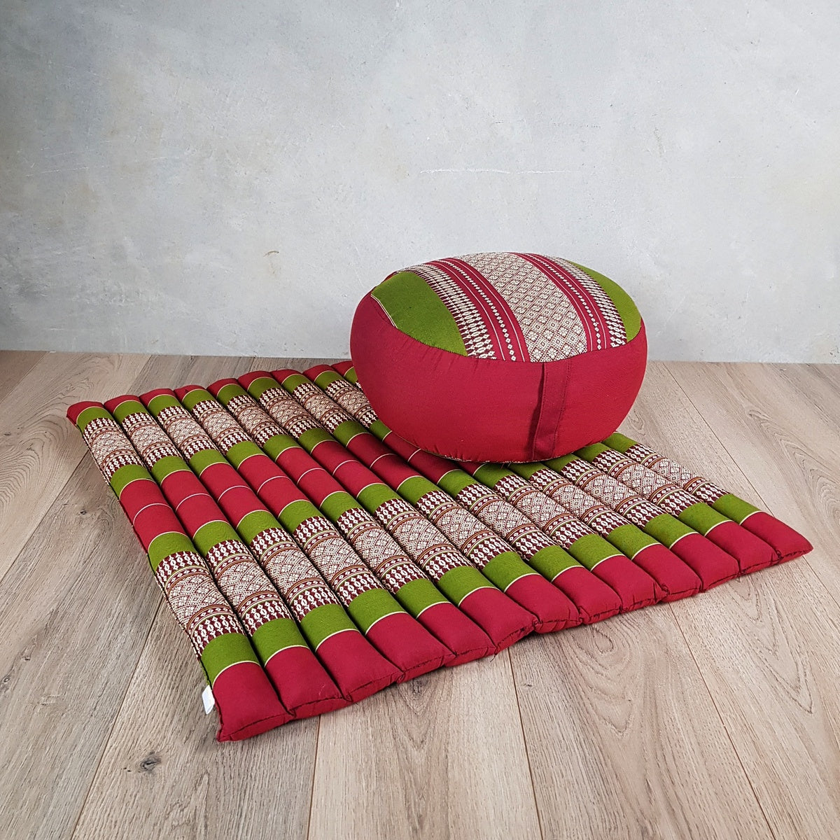 Handmade Zafu & Zabuton Meditation Set – Organic Kapok Round Cushion and Mat for Posture Support