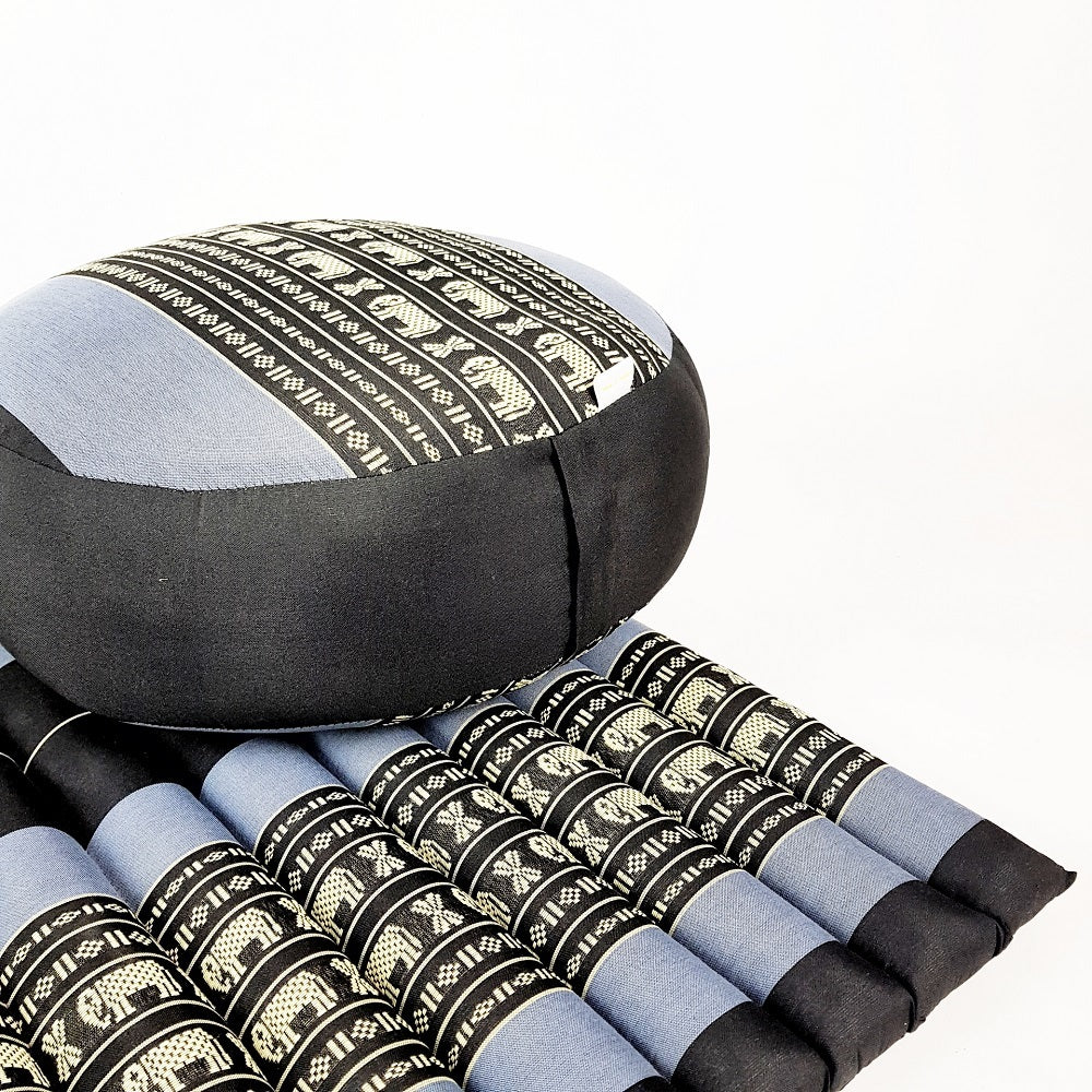 Handmade Zafu & Zabuton Meditation Set – Organic Kapok Round Cushion and Mat for Posture Support