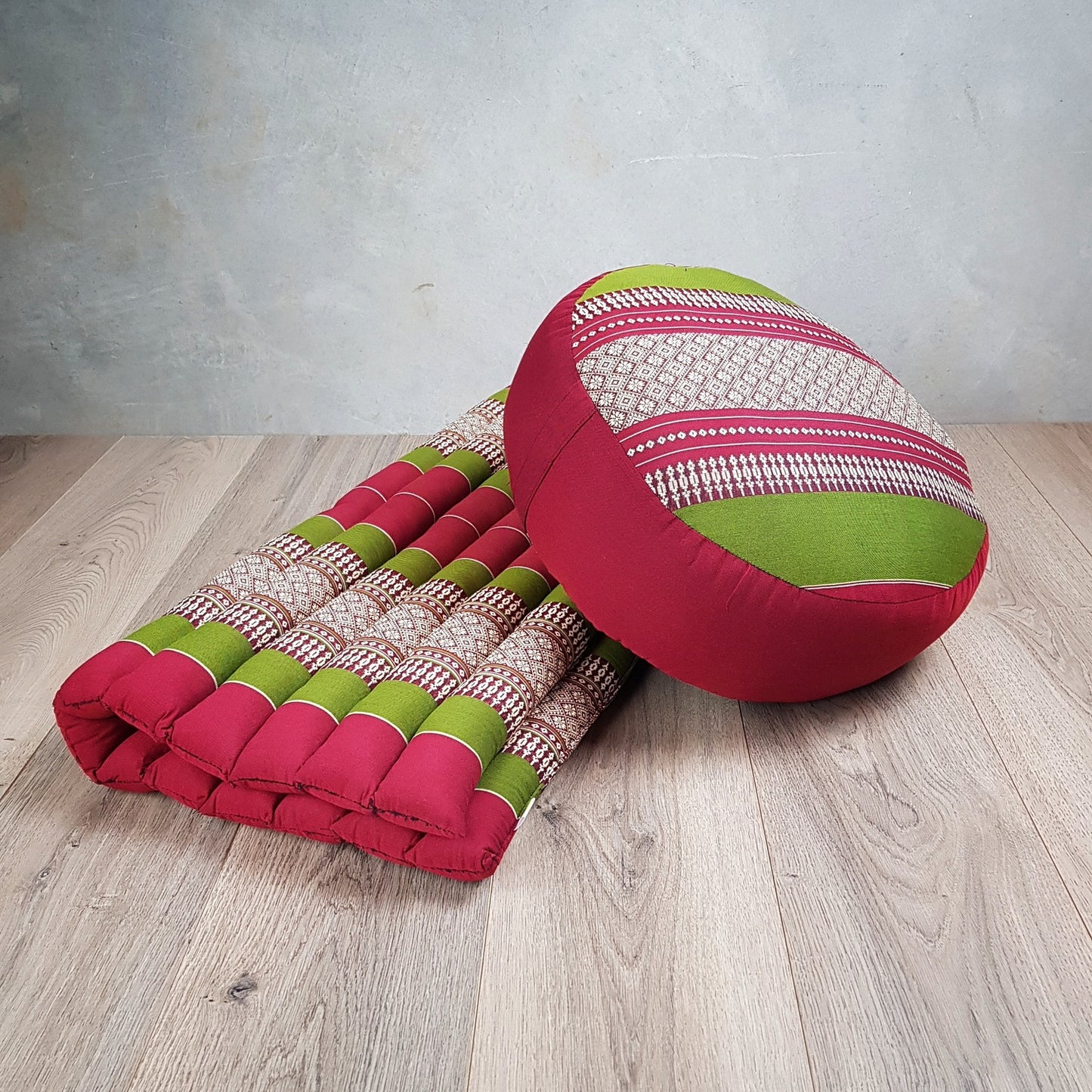 Handmade Zafu & Zabuton Meditation Set – Organic Kapok Round Cushion and Mat for Posture Support