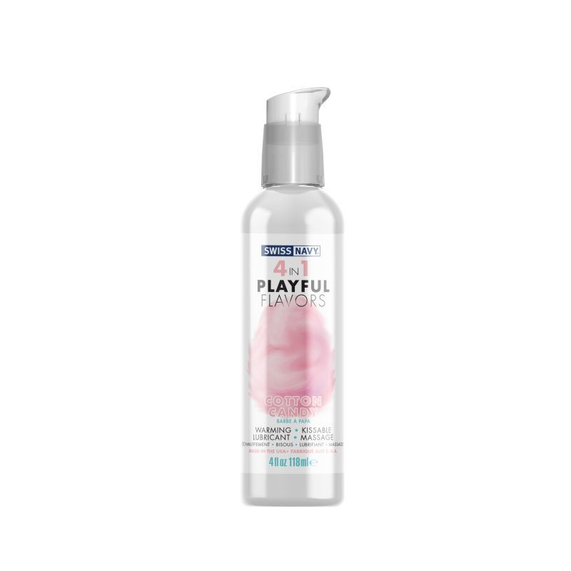 Swiss Navy Playful Flavours 4 In 1 Cotton Candy Water Based Lubricant Sex Toy Safe 118ML