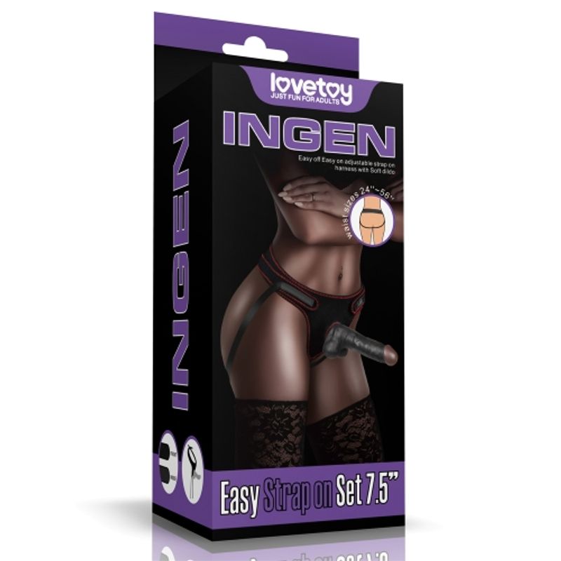 Lovetoy Easy Strap On Set 7.5In Black