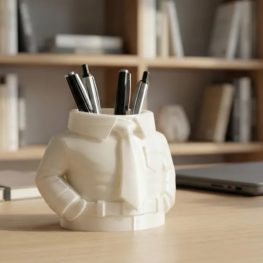 Shirt & Tie Pen Holder – Stylish 3D Printed Desk Organizer