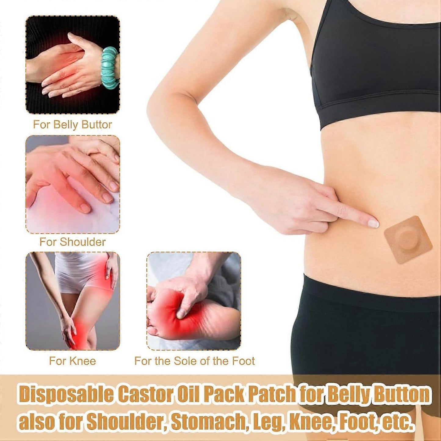 Castor Oil Belly Button Patch 20 Pieces Castor Oil Patches Castor Oil Patch