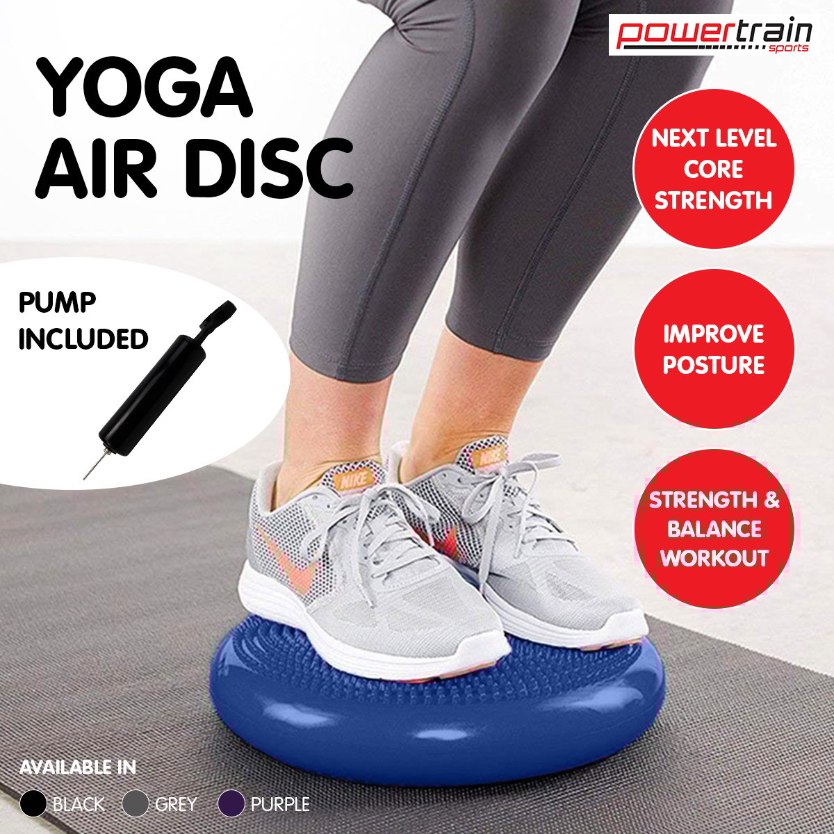 Yoga Stability Disc Home Gym Pilates Balance Trainer - Blue