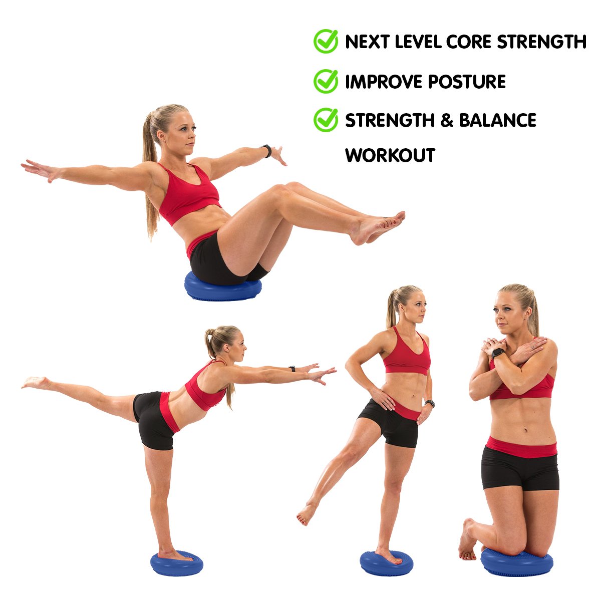 Yoga Stability Disc Home Gym Pilates Balance Trainer - Blue