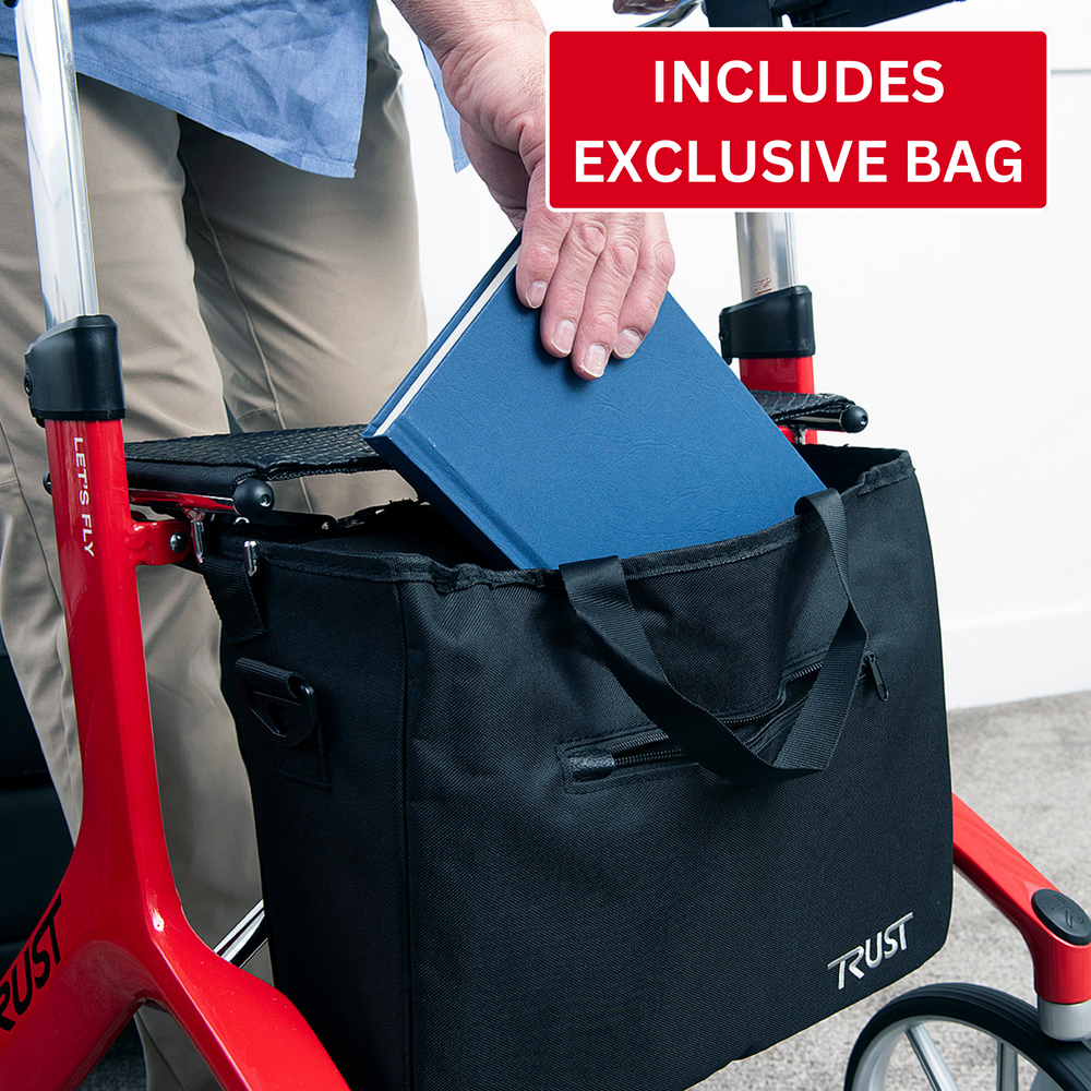 Trustcare Rollator Walker – Lightweight Mobility Walker with Seat & Bag - Award Winning