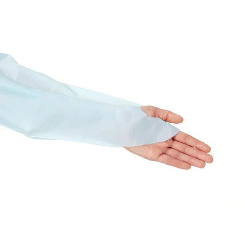 Medical Gown 100 Pack – Disposable Blue PPE Gowns with Open Back & Thumb Loops – Fluid Resistant