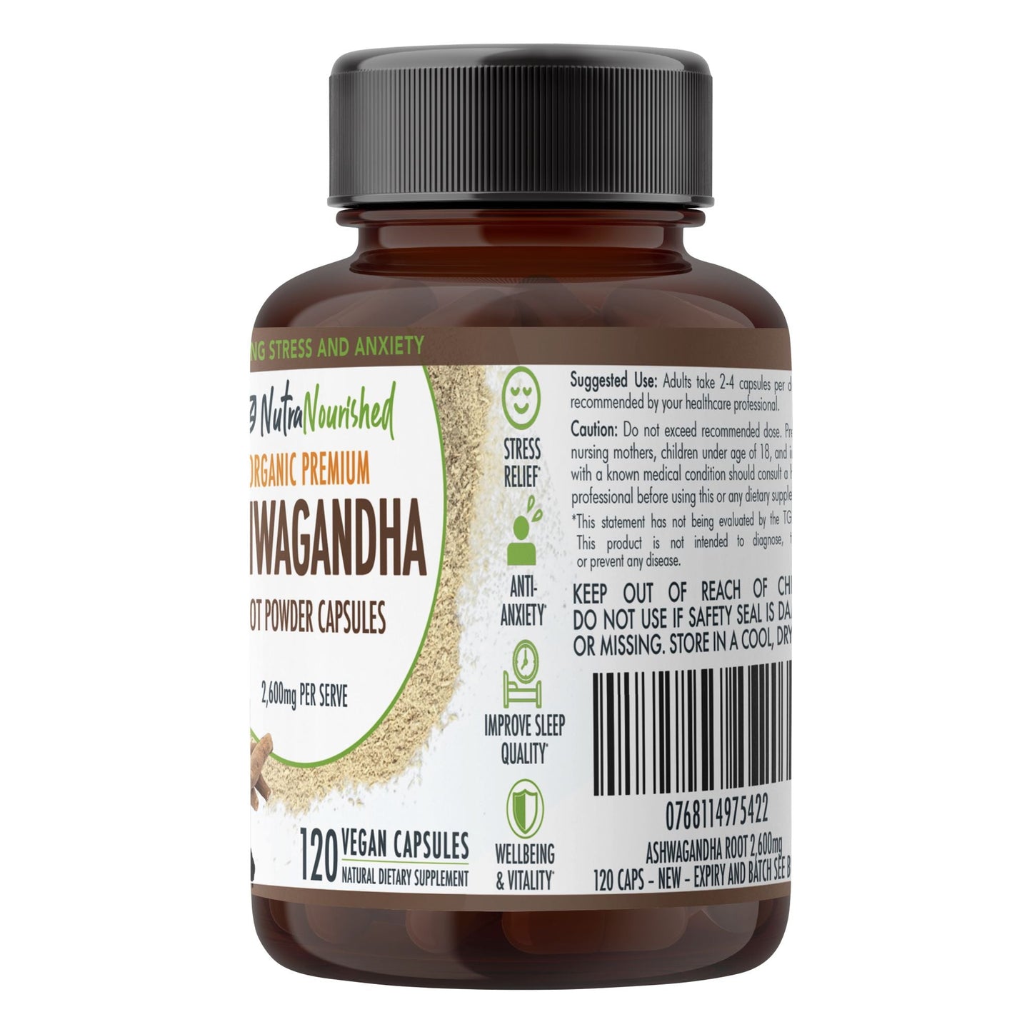 Organic Ashwagandha Capsules (vegan) - Withania Somnifera
