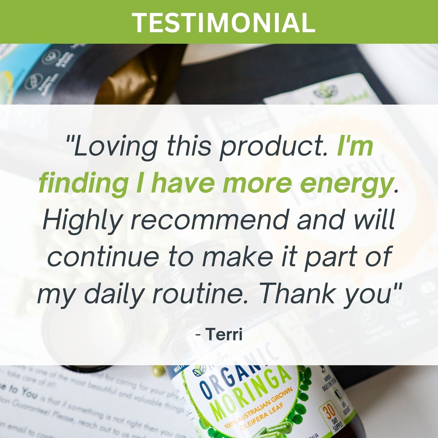 Organic Pure Moringa Leaf Capsules, 60 Vegan Capsules