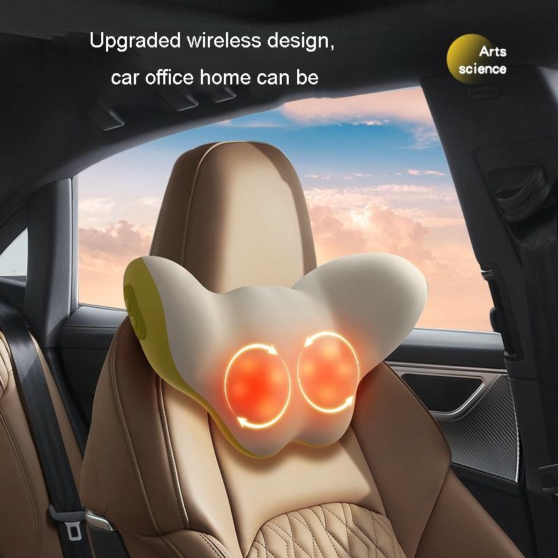 Multi-Function Lumbar Massager Hot Waist Massage Pillow Gray - Plug-In Model Yellow