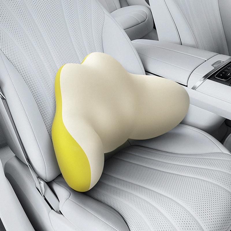 Multi-Function Lumbar Massager Hot Waist Massage Pillow Gray - Charging Model Yellow
