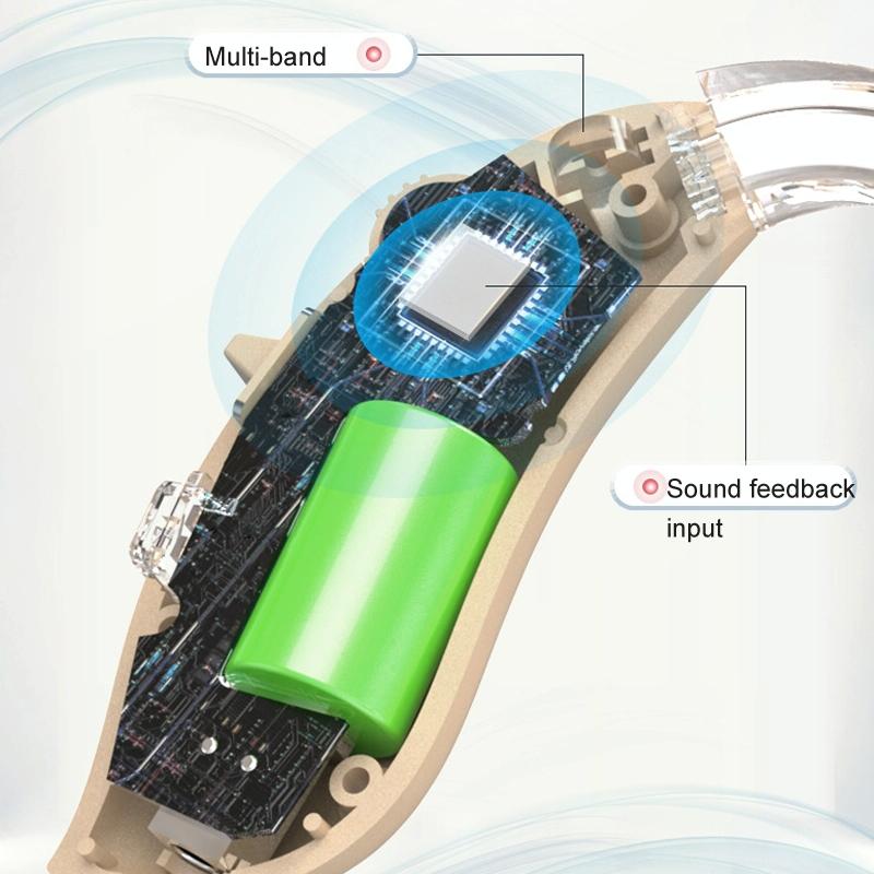 Rechargeable Hearing Aid Amplifier With Charging Pod Blue+Black