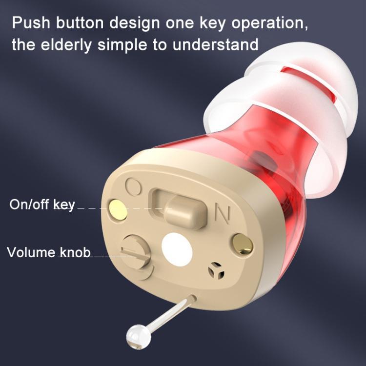 Digital Hearing Aid With Display & Charging - Red Blue