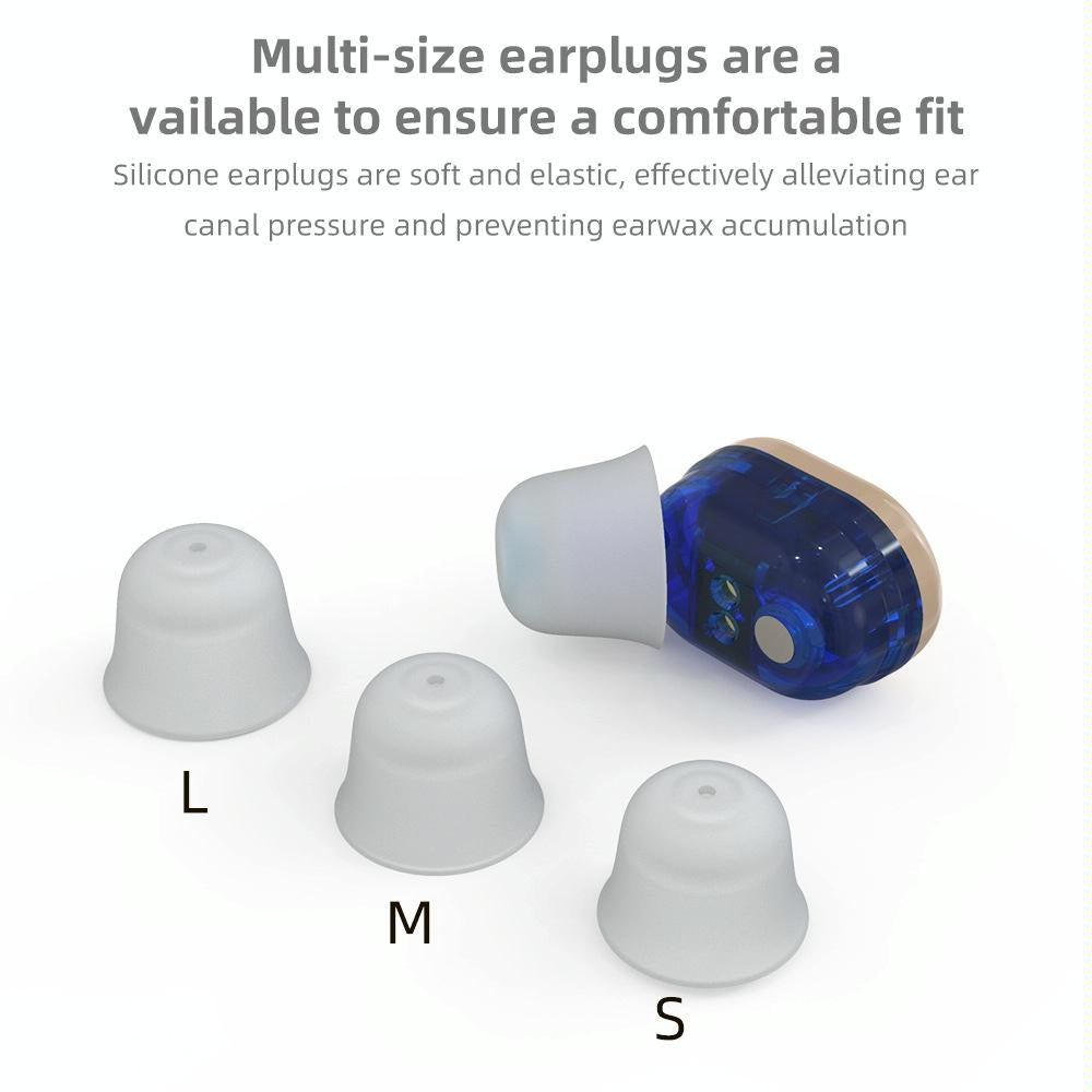 Mini In Ear Hearing Aid Usb Charging Red / Blue