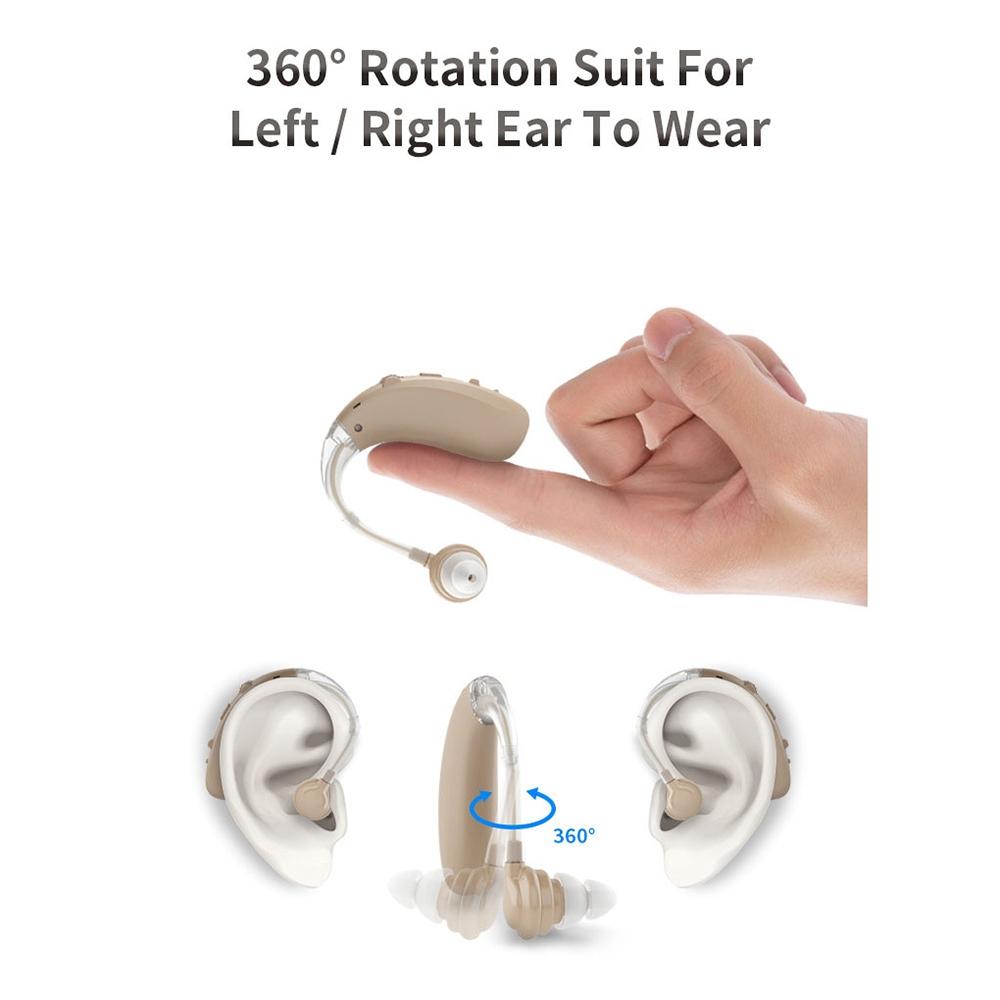 Earhook Hearing Aid With Usb Charging Noise Reduction - Skin-Colour