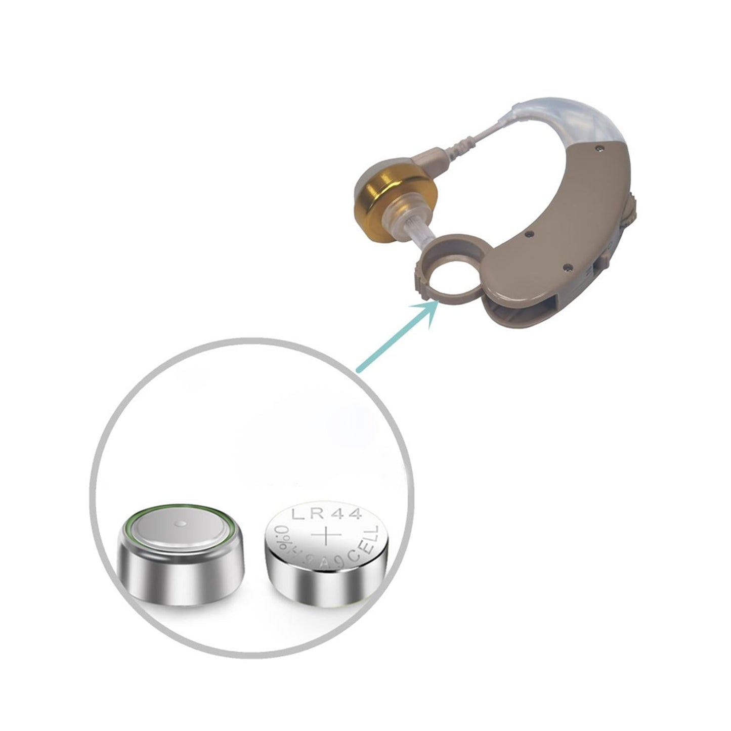 Earhook Hearing Aid Sound Amplifier Khaki