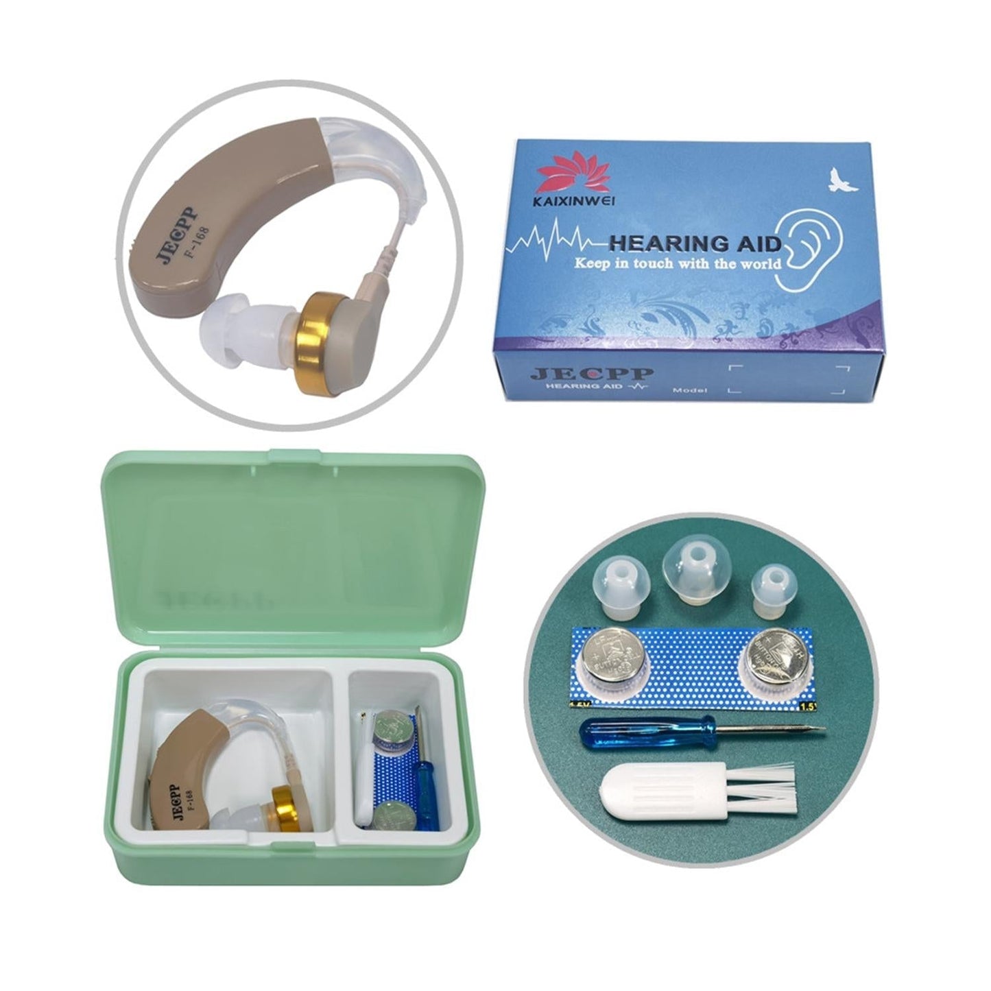 Earhook Hearing Aid Sound Amplifier Khaki