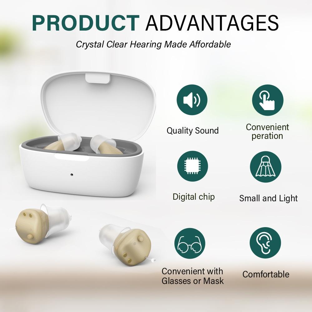 Z 68 In Ear Tws Hearing Aid With Charging Box Skin Color