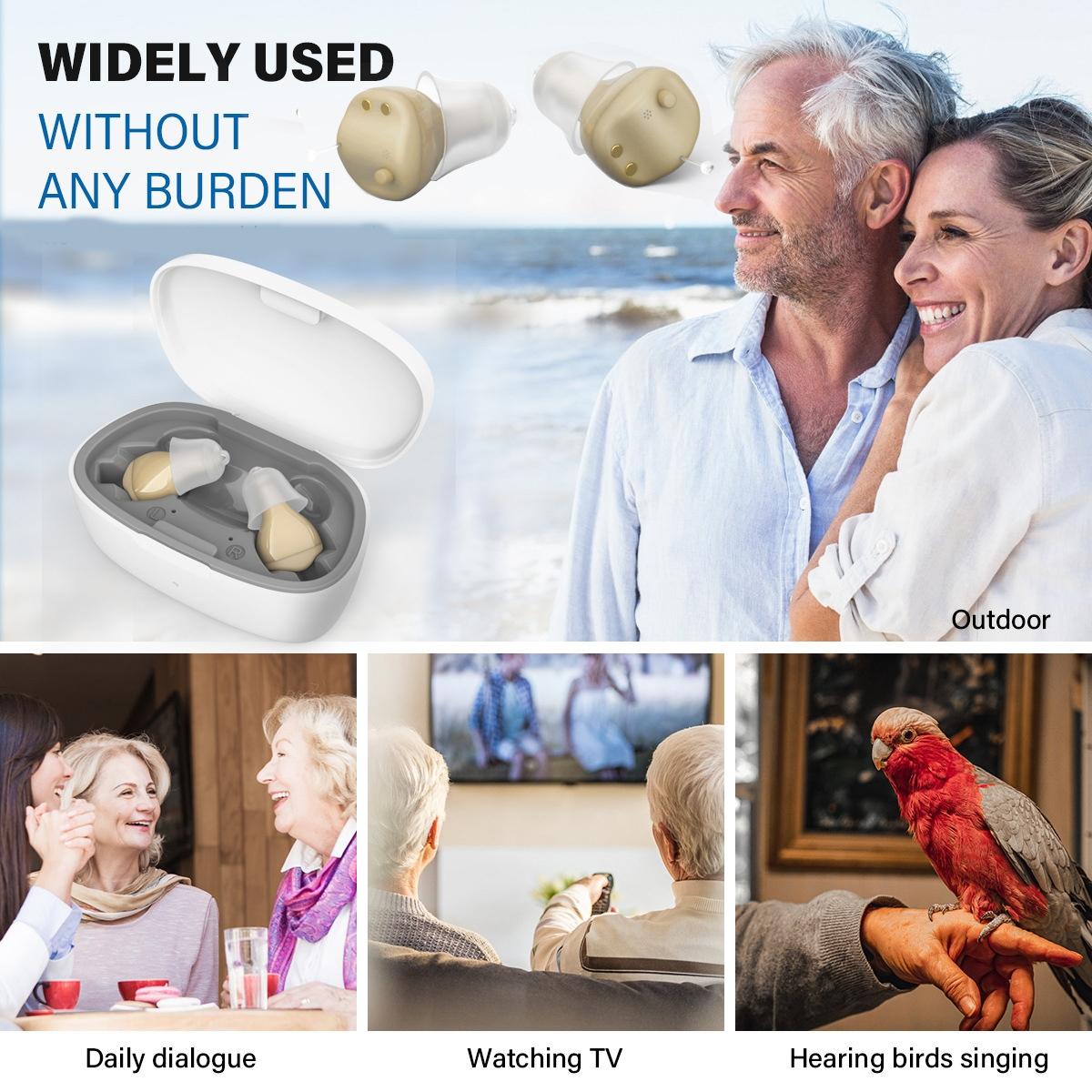 Z 68 In Ear Tws Hearing Aid With Charging Box Skin Color
