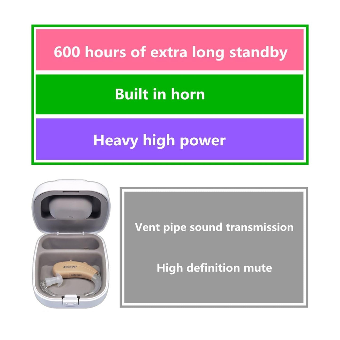 Earhook Hearing Aid Sound Amplifier Khaki